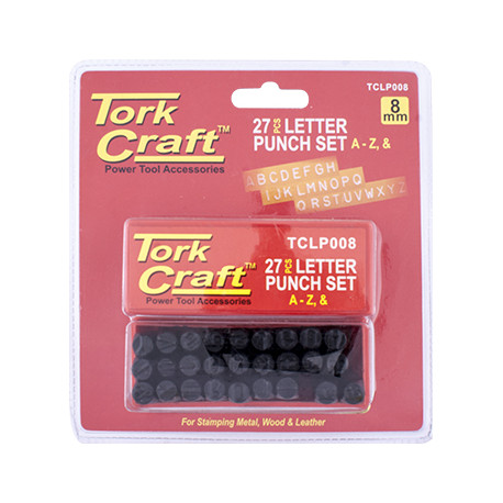 LETTER PUNCH SET 8MM (A-Z) BLACK FINISH