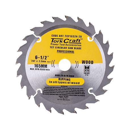 BLADE CONTRACTOR 165 X 24T 20/16 CIRCULAR SAW TCT