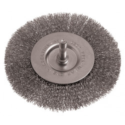 WIRE WHEEL BRUSH 100MM 6MM SHAFT STAINLESS STEEL