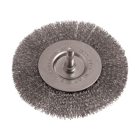 WIRE WHEEL BRUSH 100MM 6MM SHAFT STAINLESS STEEL